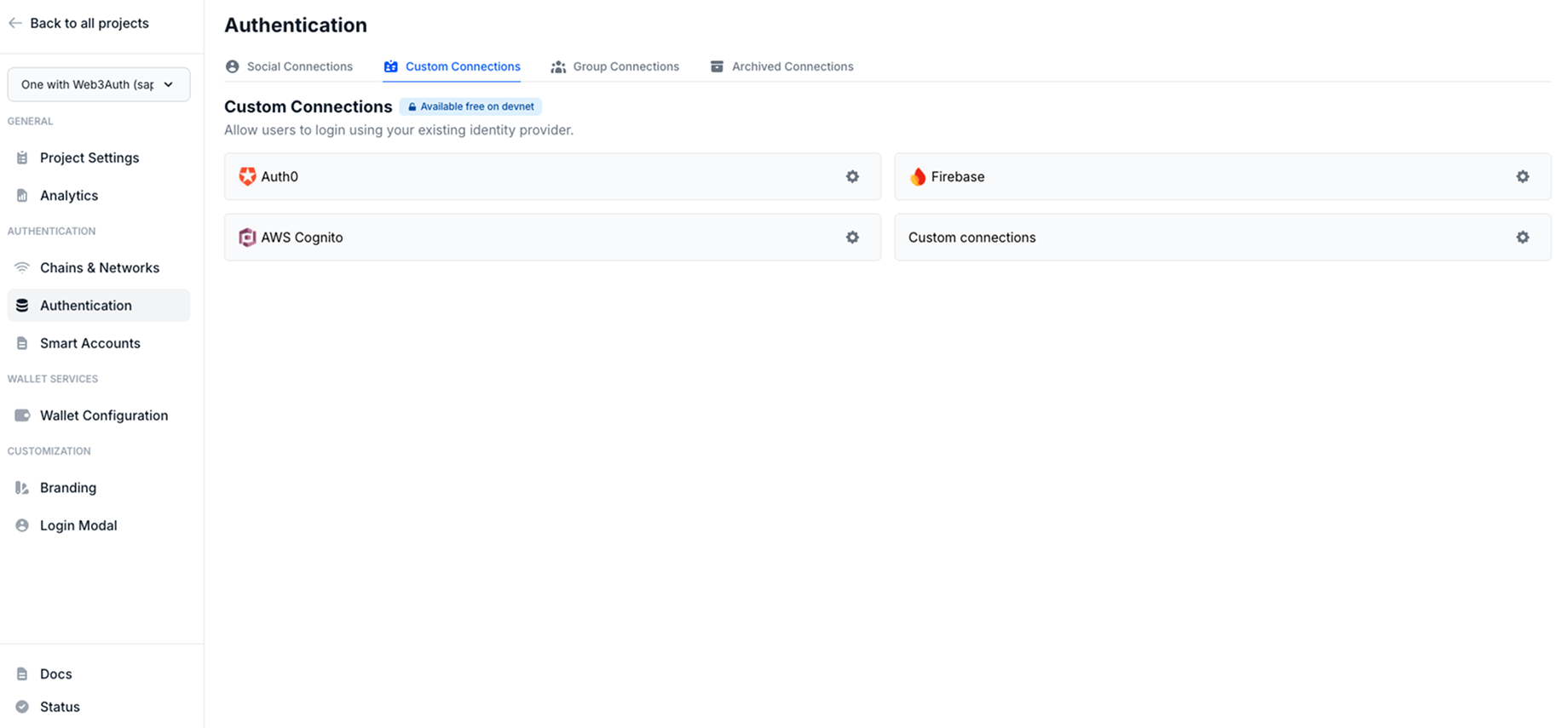 Custom Connection Options